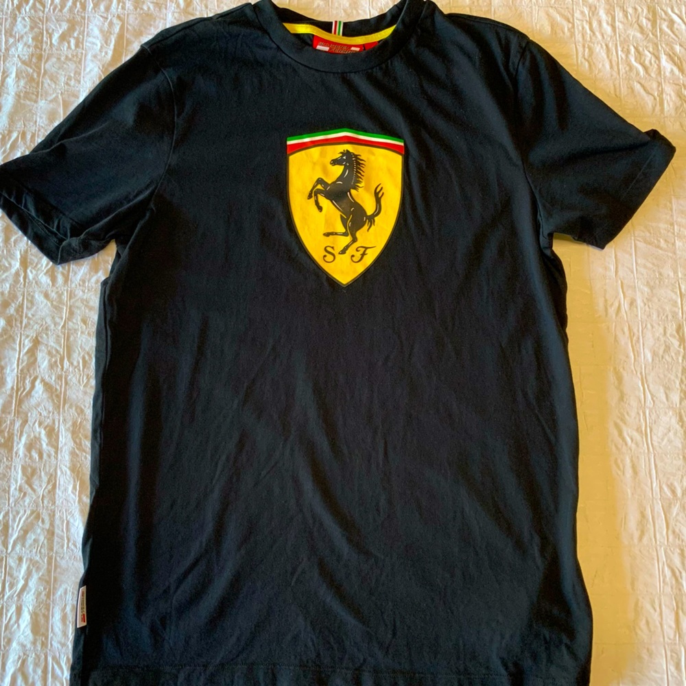 Scuderia Ferrari Mens T-shirt Black Medium Short Sleeve